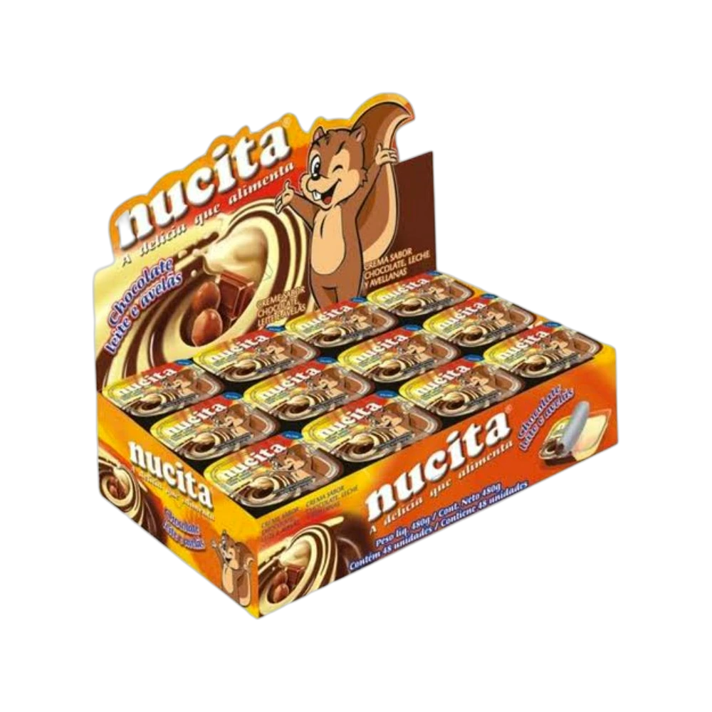 Display Doce Cremoso de Avelã Nucita Bicolor Caixa 24 un (240g)