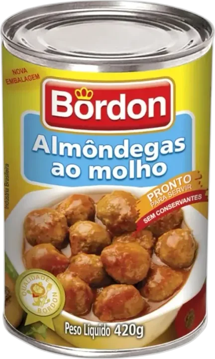 Almôndegas Bovinas ao Molho de Tomate Bordon Lata 380g