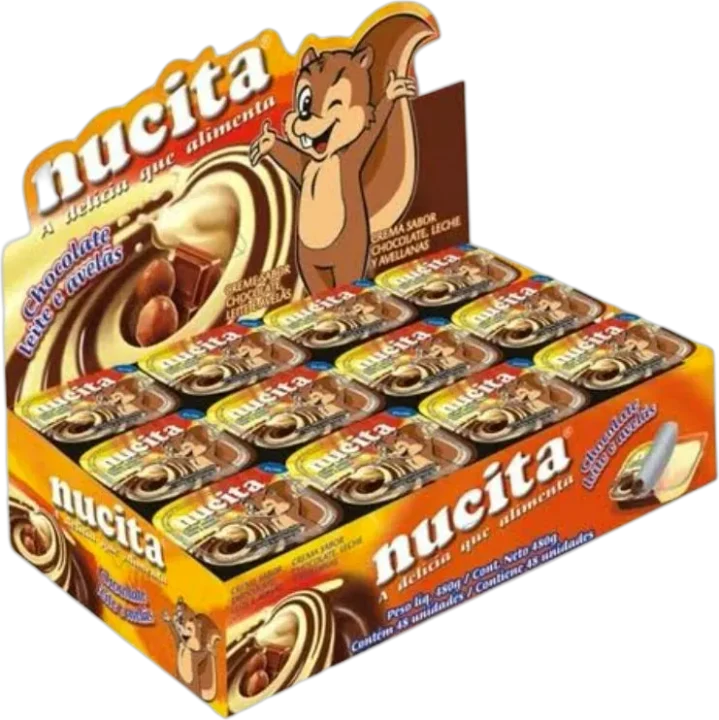 Display Doce Cremoso de Avelã Nucita Bicolor Caixa 24 un (240g)