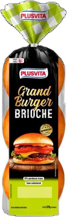 Pão de Hambúrguer Grand Burger Plusvita Brioche 4 un