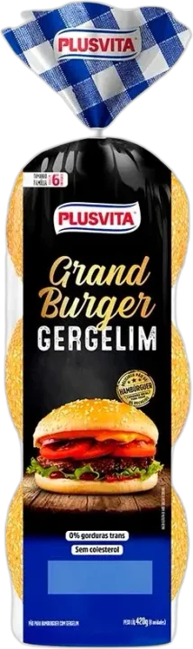Pão de Hambúrguer Grand Burger Plusvita com Gergelim 4 un