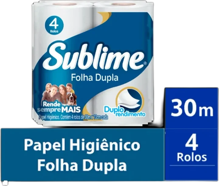 Papel Higiênico Folha Dupla Sublime 4 Rolos (30m)