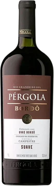 Vinho Tinto de Mesa Bordô Suave Pérgola Garrafa 1L